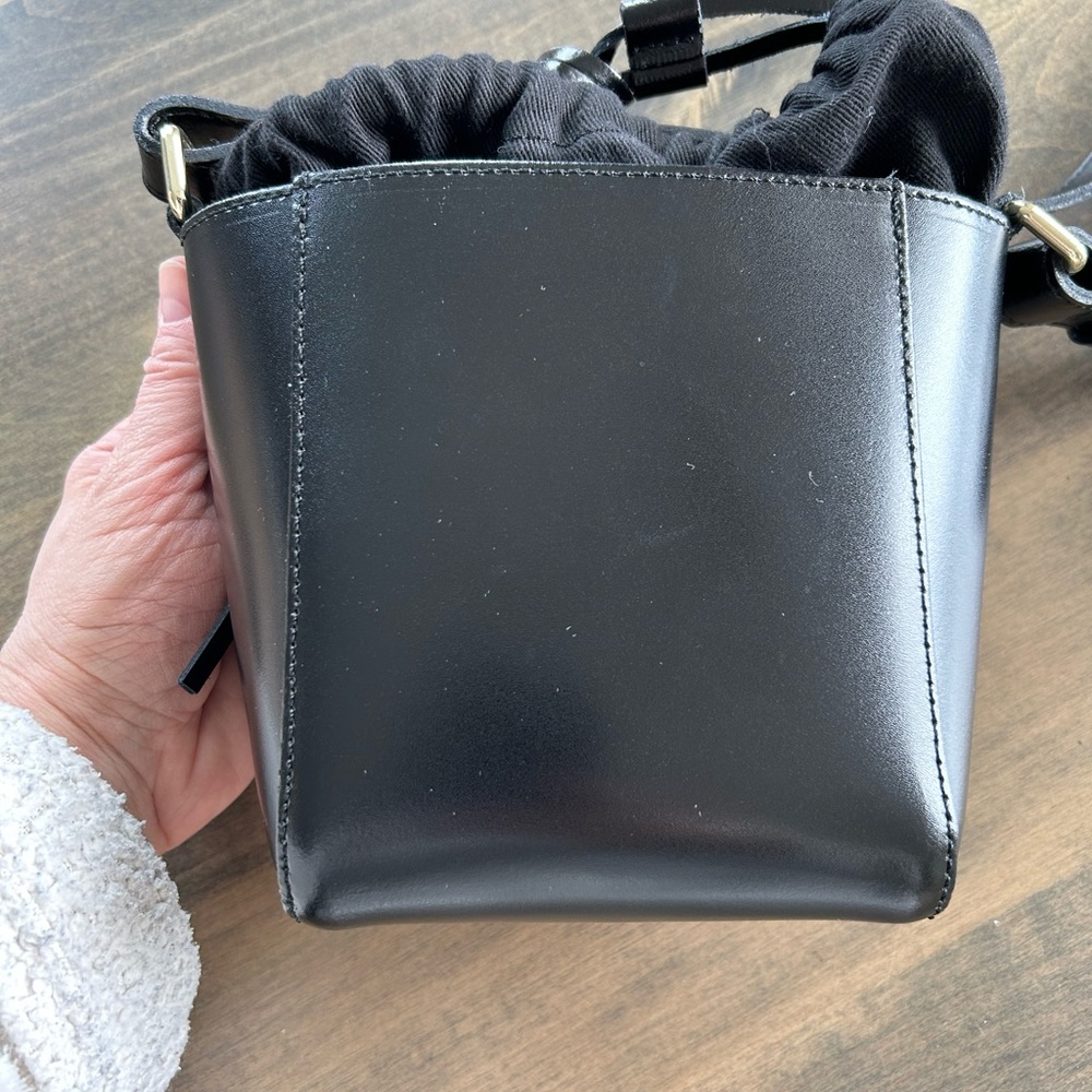 Zara Black Genuine Leather Bucket Bag - Picture 5 of 16